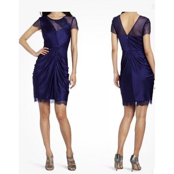 BCBG MAXAZRIA ORIENT BLUE MERCEDES COCKTAIL DRESS, WEDDING, X-MASS PARTY, FUN-M - Picture 1 of 16